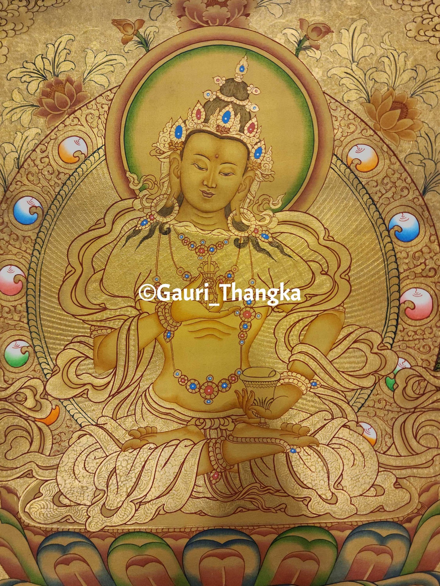 Gold Ratnasambhava Thangka