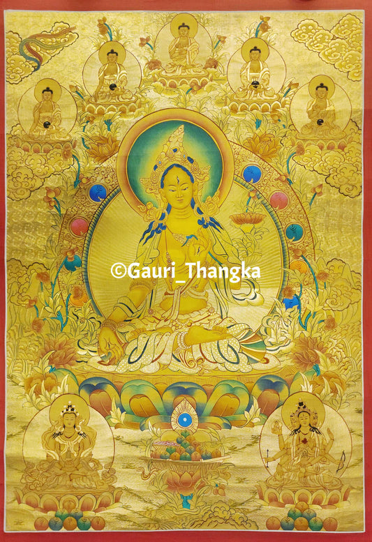 Gold White Tara Thangka