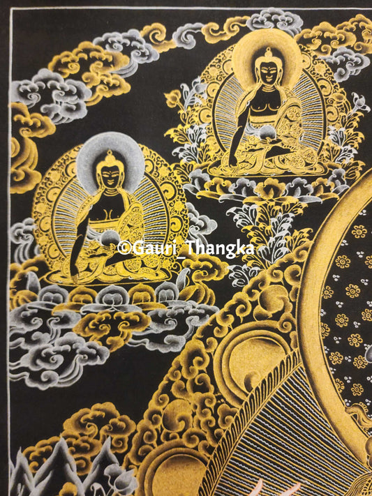 Gold Chenrezig Thangka