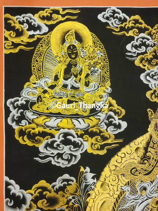 Gold Jambhala King Thangka