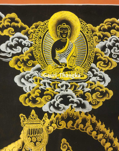Gold Jambhala King Thangka