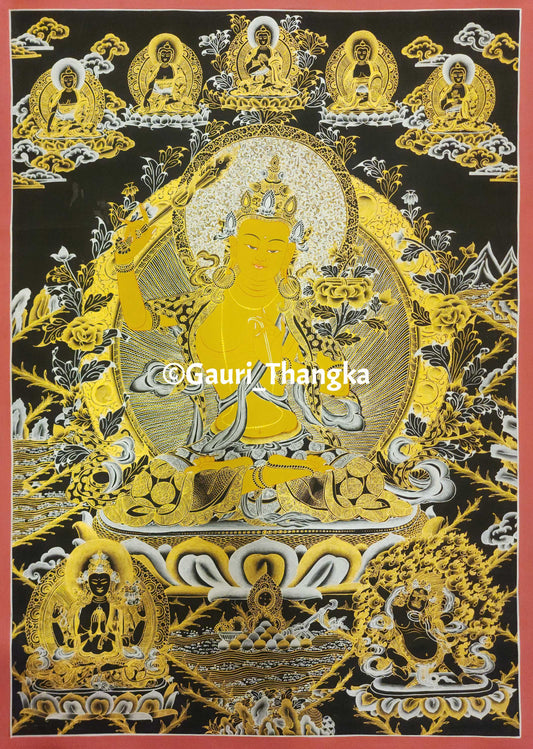 Gold Manjushri Thangka