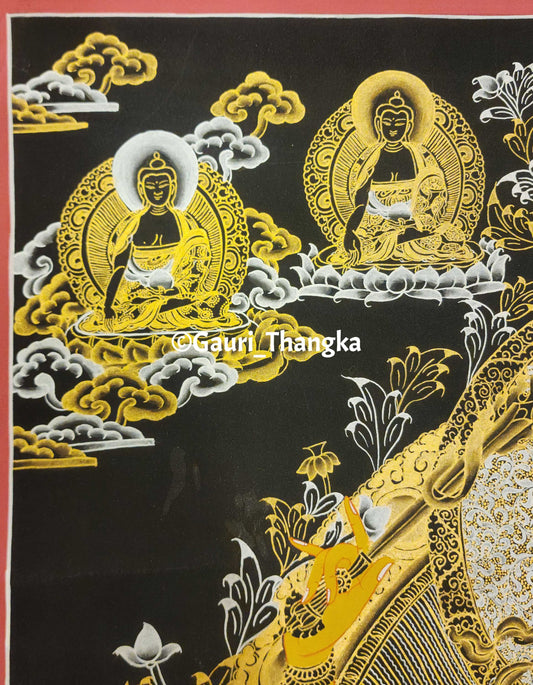 Gold Manjushri Thangka