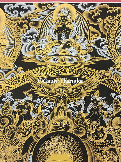 Gold Shakyamuni Buddha Thangka