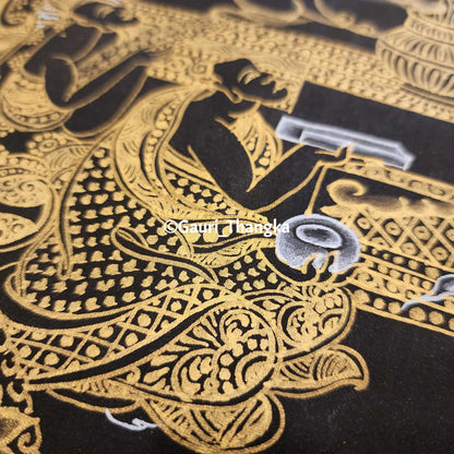 Gold Shakyamuni Buddha Thangka