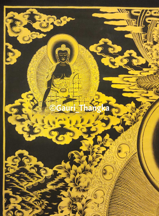 Gold Green Tara Thangka