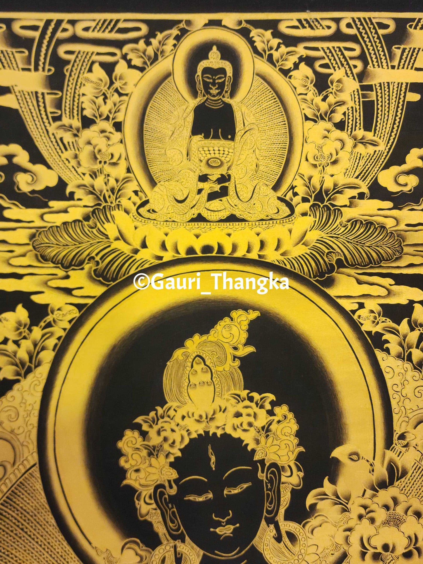 Gold Green Tara Thangka