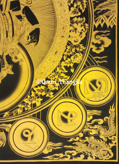 Gold Avalokiteshvara Thangka