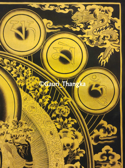 Gold Avalokiteshvara Thangka