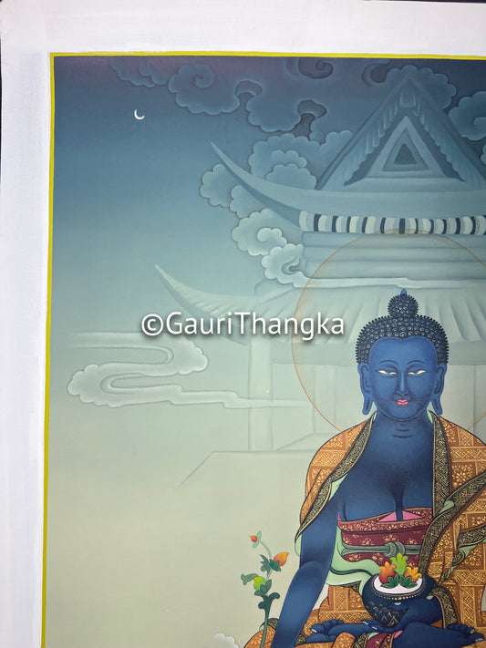 Hand-Painted Medicine Buddha Thangka