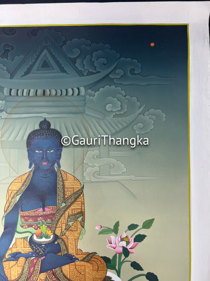 Hand-Painted Medicine Buddha Thangka
