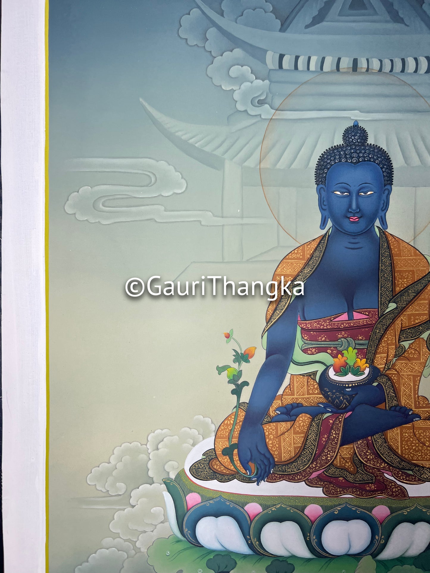 Hand-Painted Medicine Buddha Thangka