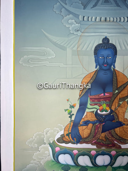 Hand-Painted Medicine Buddha Thangka