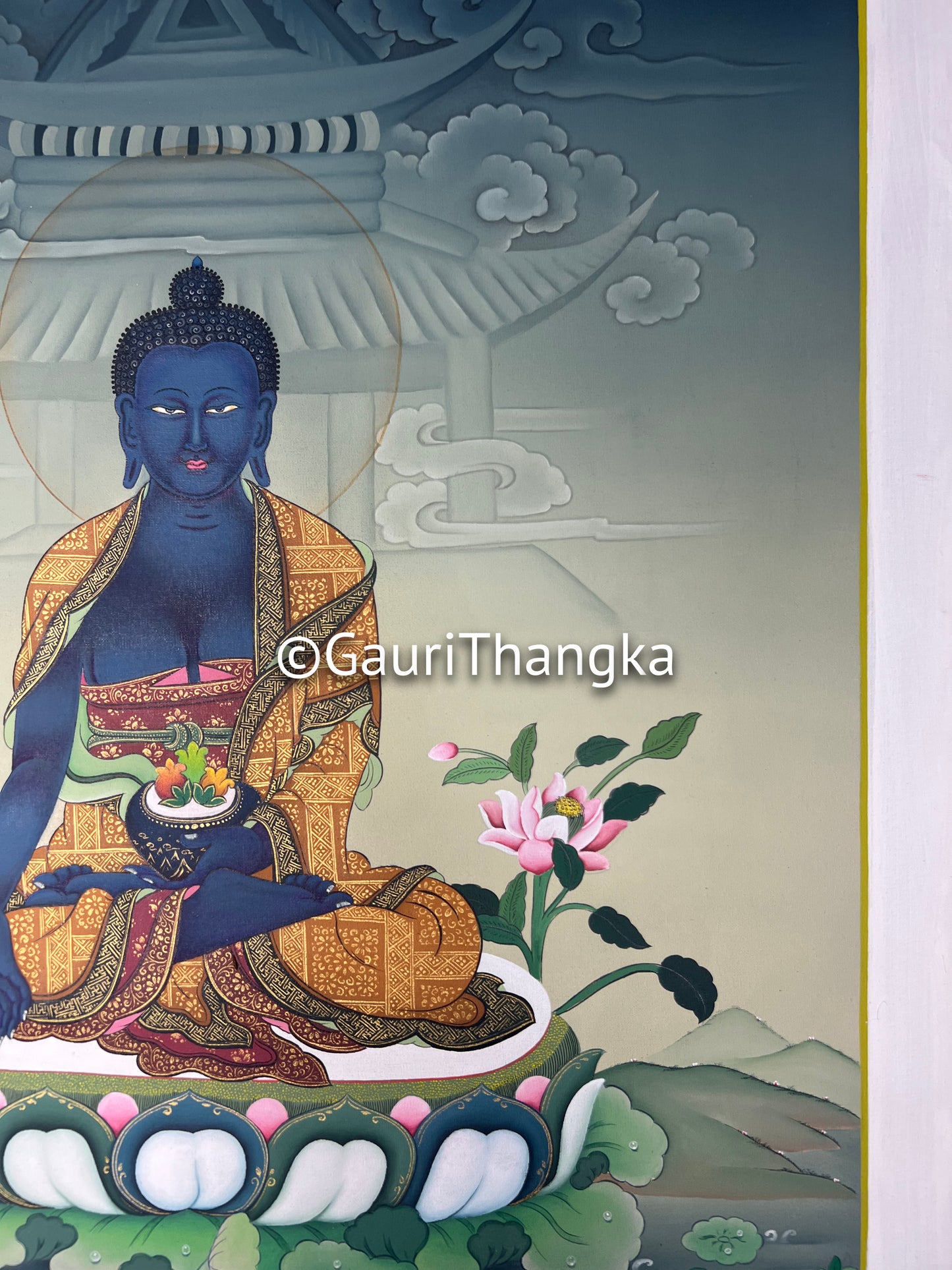 Hand-Painted Medicine Buddha Thangka